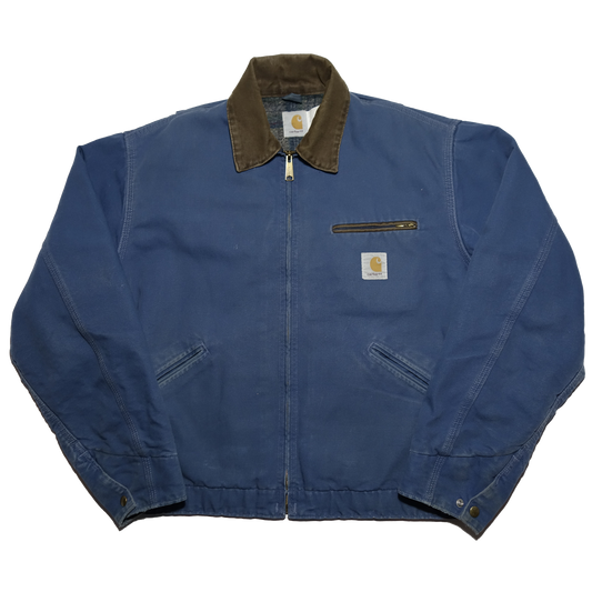 Vintage 90s Carhartt Detroit Jacket Blue - L
