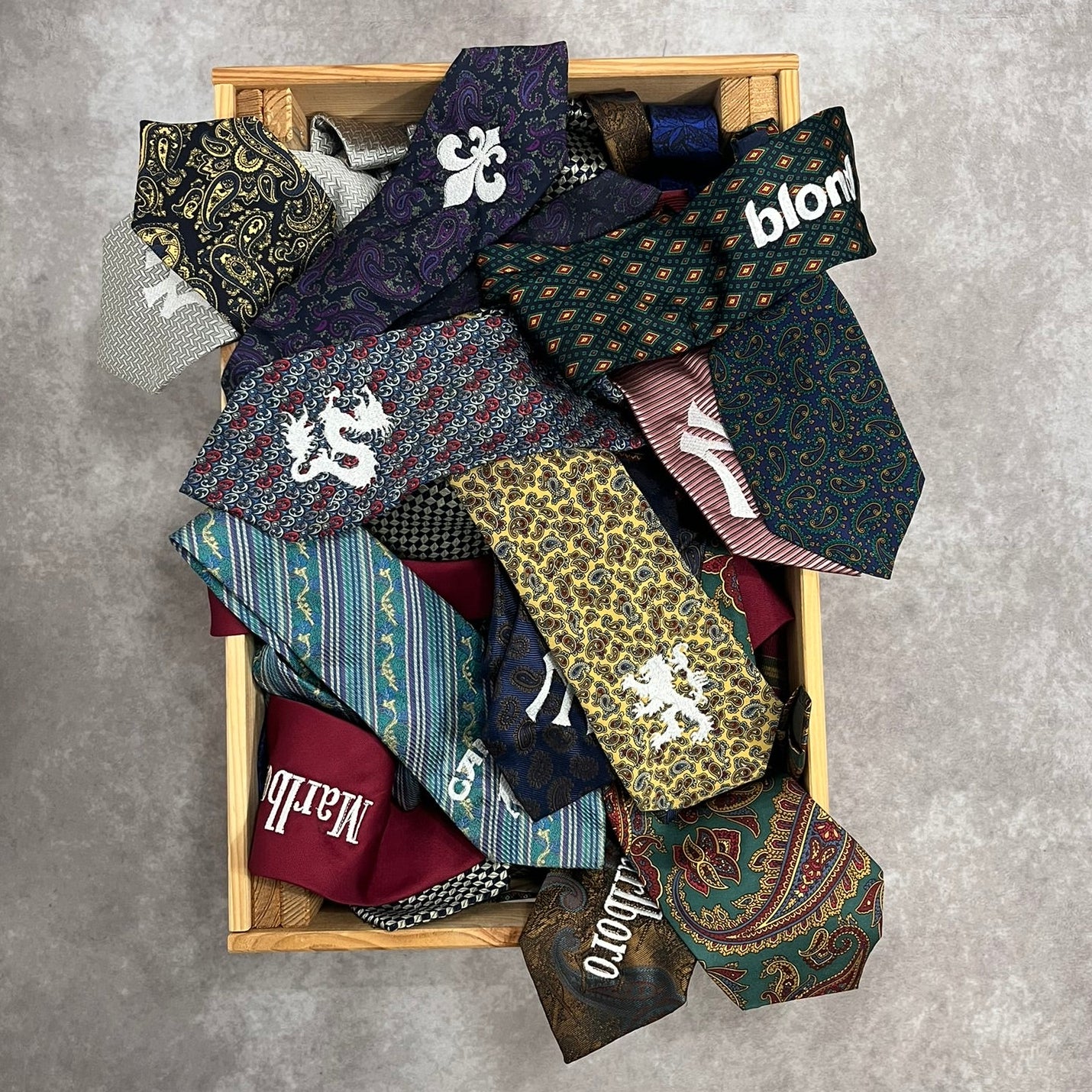 Random vintage embroidered ties