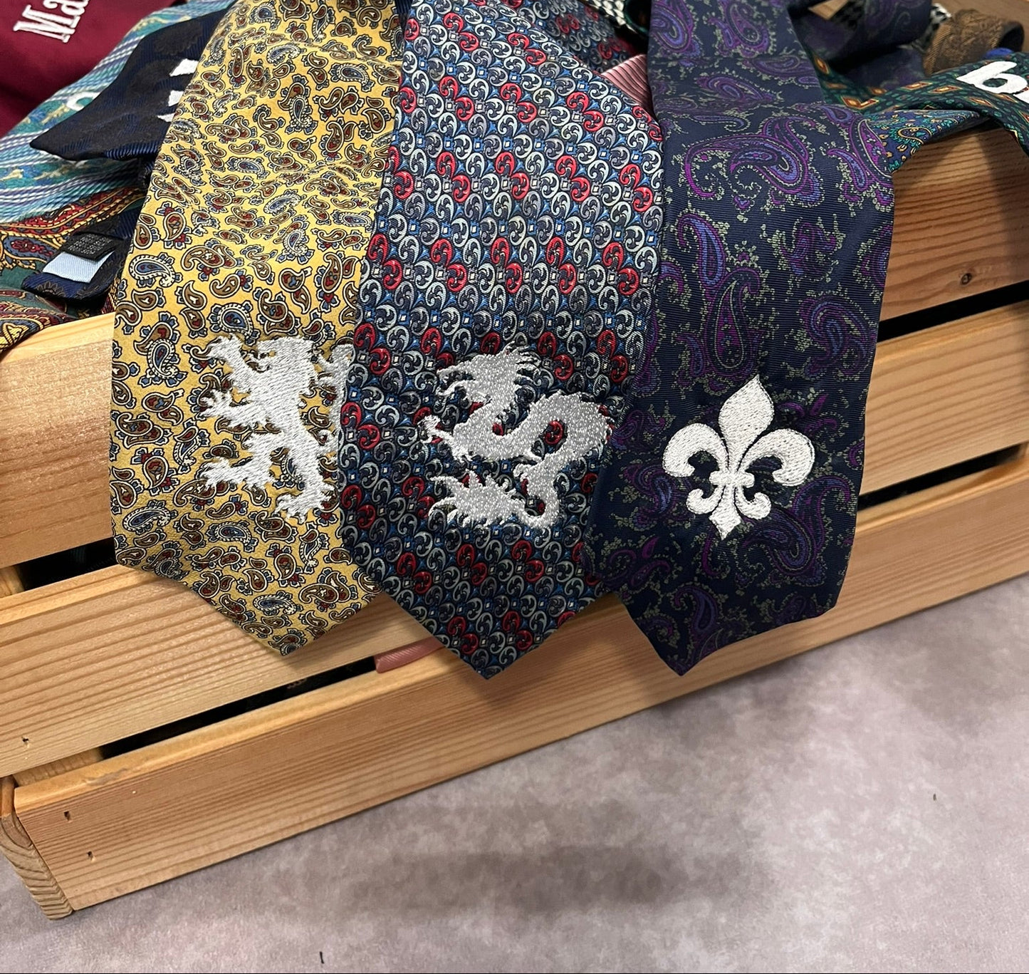 Random vintage embroidered ties