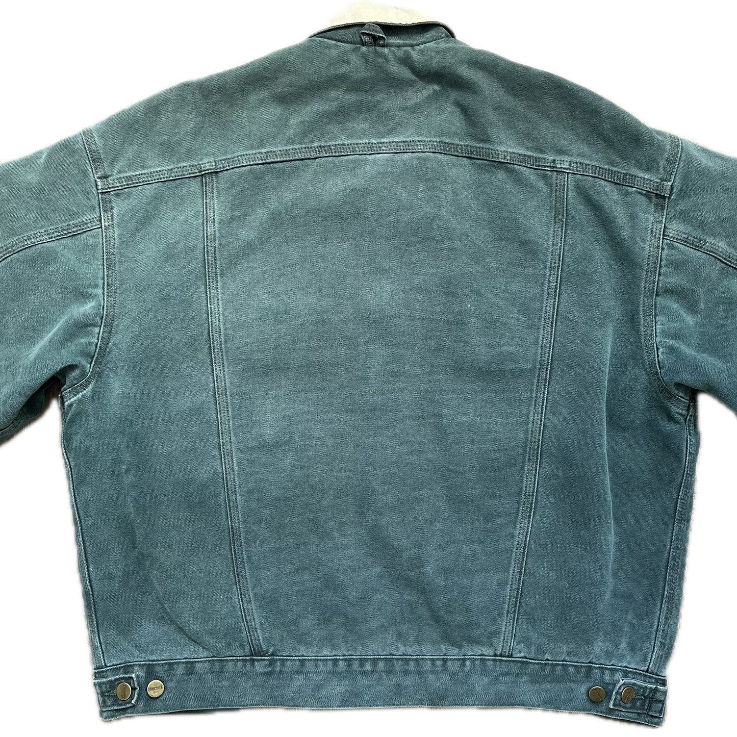 Vintage Carhartt Trucker Jacket Blanket Lined Hunter Emerald  Green - Size XL